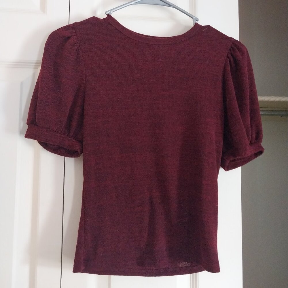 Publik Ruched Sleeve Sweater Tee Size Small
